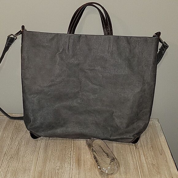 UASHMAMA Alle Cross Body Tote Bag. Made in Italy Dark Grey - Picture 3 of 14